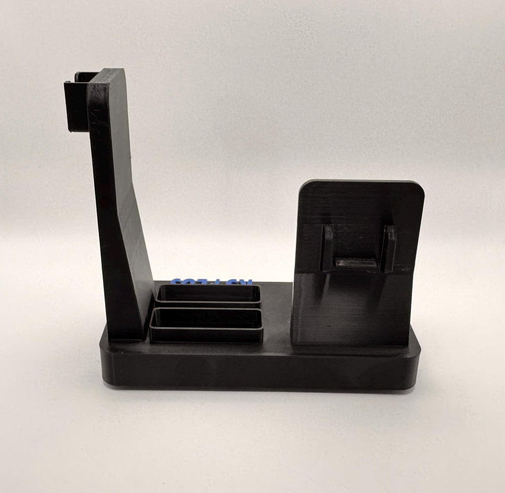 Baofeng K5 Plus desk stand with side-facing mic – empty stand rear view