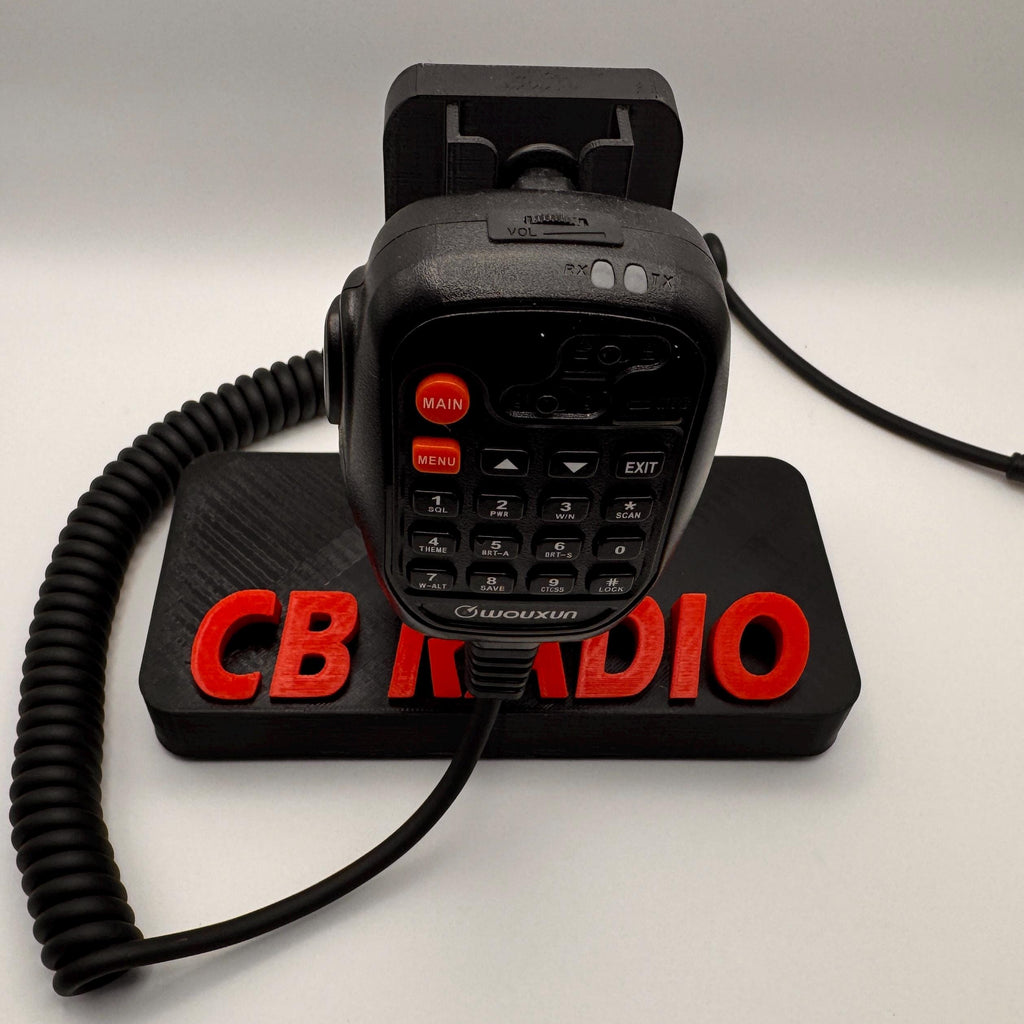 Custom callsign hand microphone desk stand – short stand with keypad mic