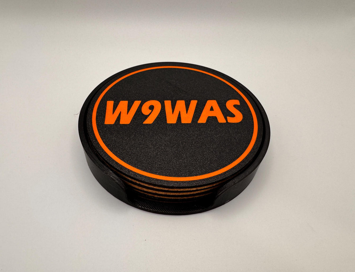 Custom Callsign Coaster Set – single coaster black orange