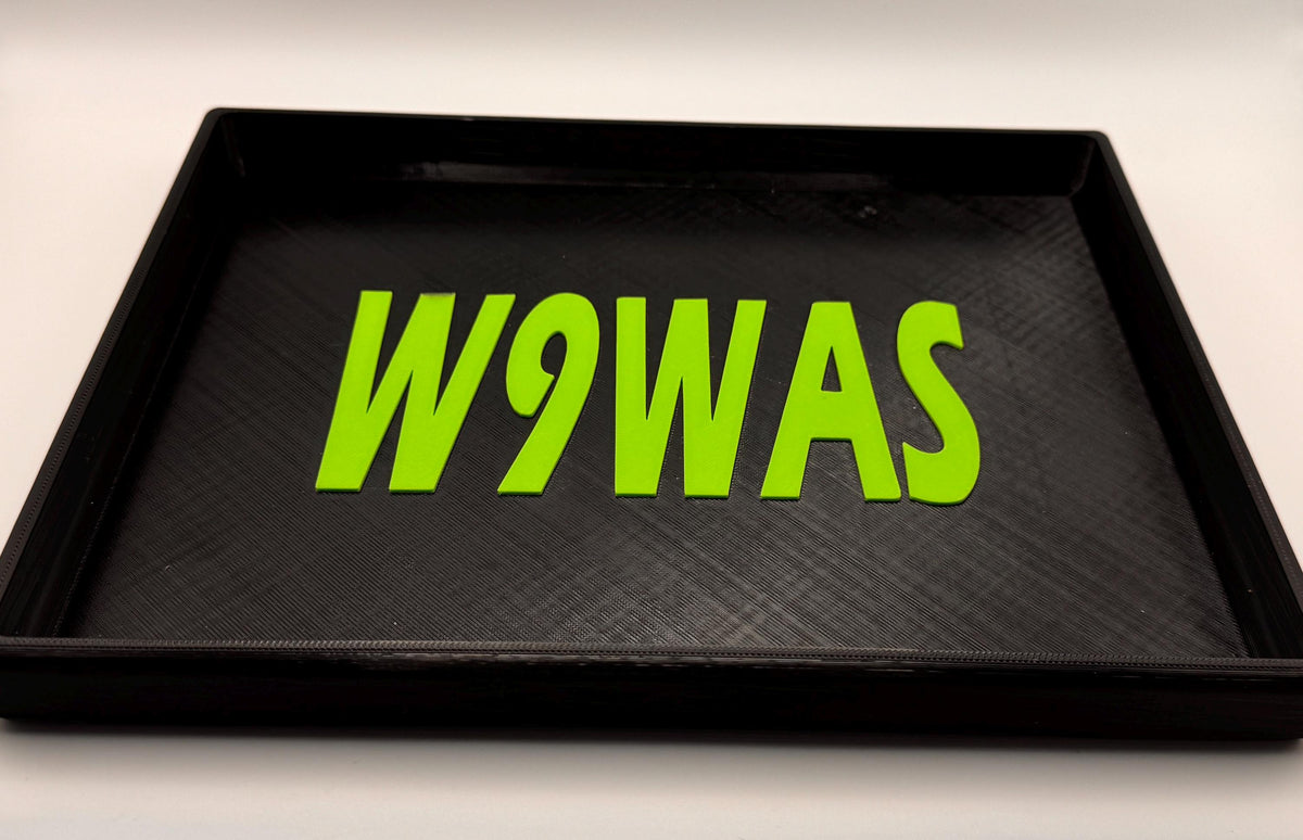Custom Callsign EDC Dump Tray – green callsign front