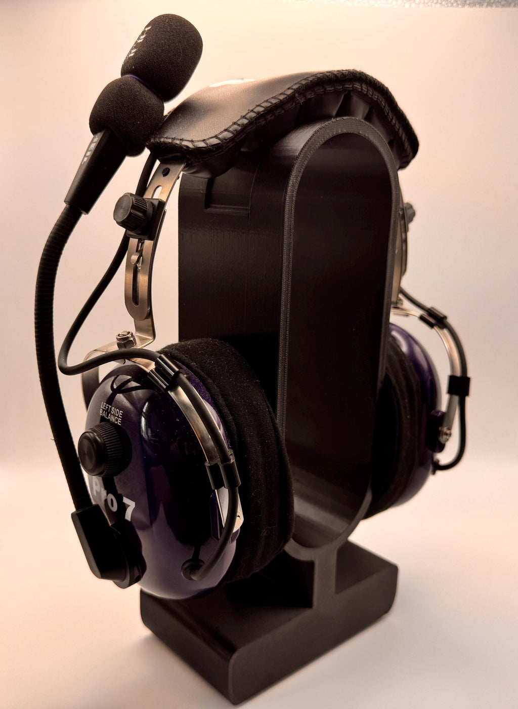 Custom Callsign Headset Stand – headset angled view