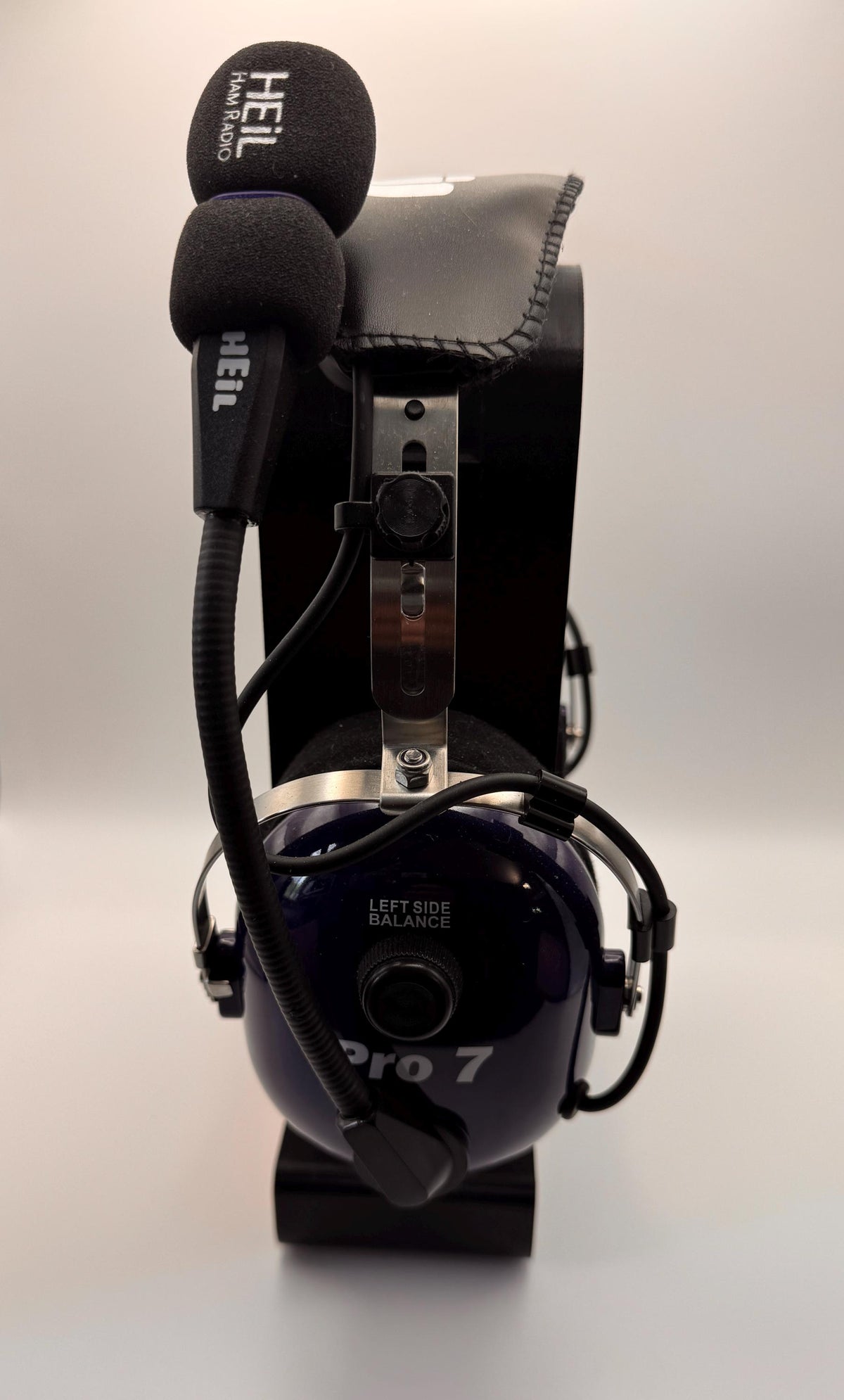 Custom Callsign Headset Stand – headset hanging side view