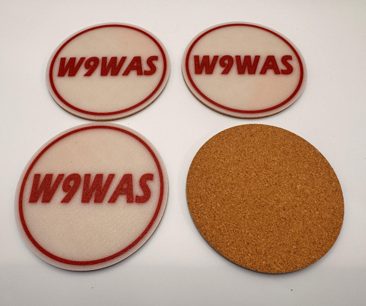 Glow-in-the-Dark Callsign Coaster Set – coasters cork back