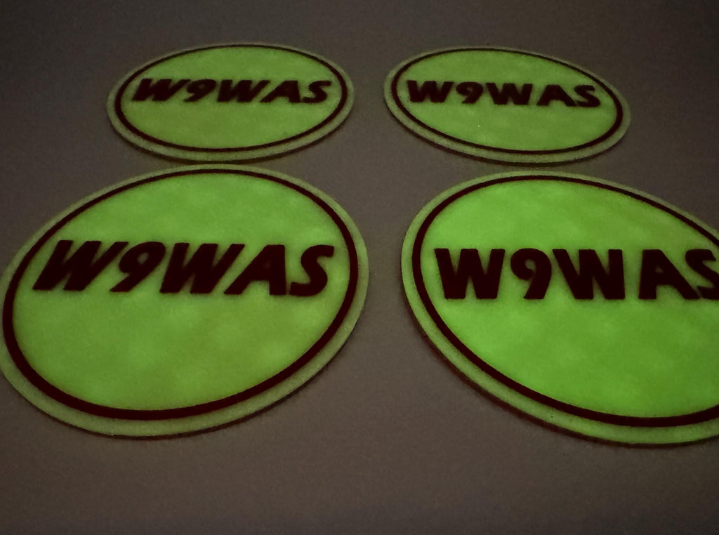 Glow-in-the-Dark Callsign Coaster Set – coasters glowing angled
