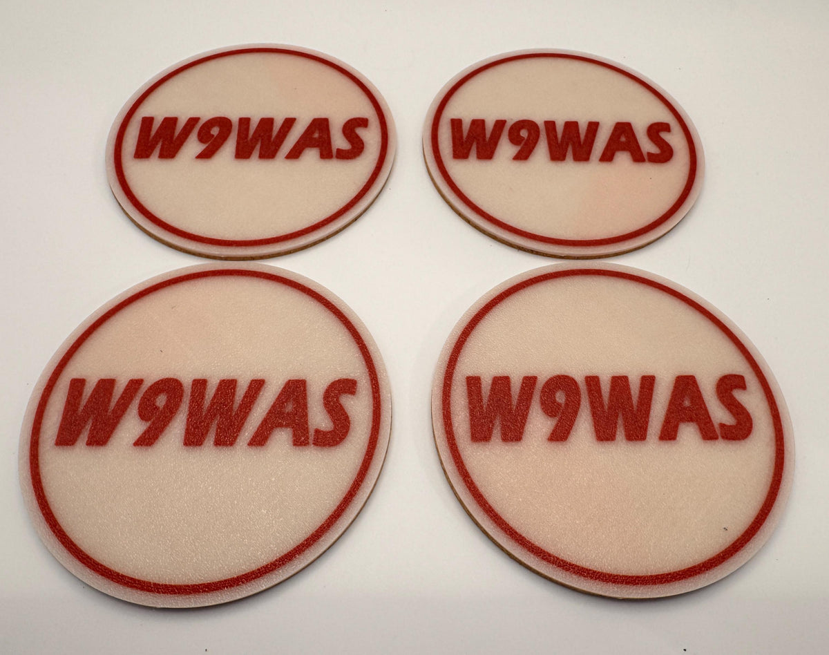 Glow-in-the-Dark Callsign Coaster Set – four coasters daylight