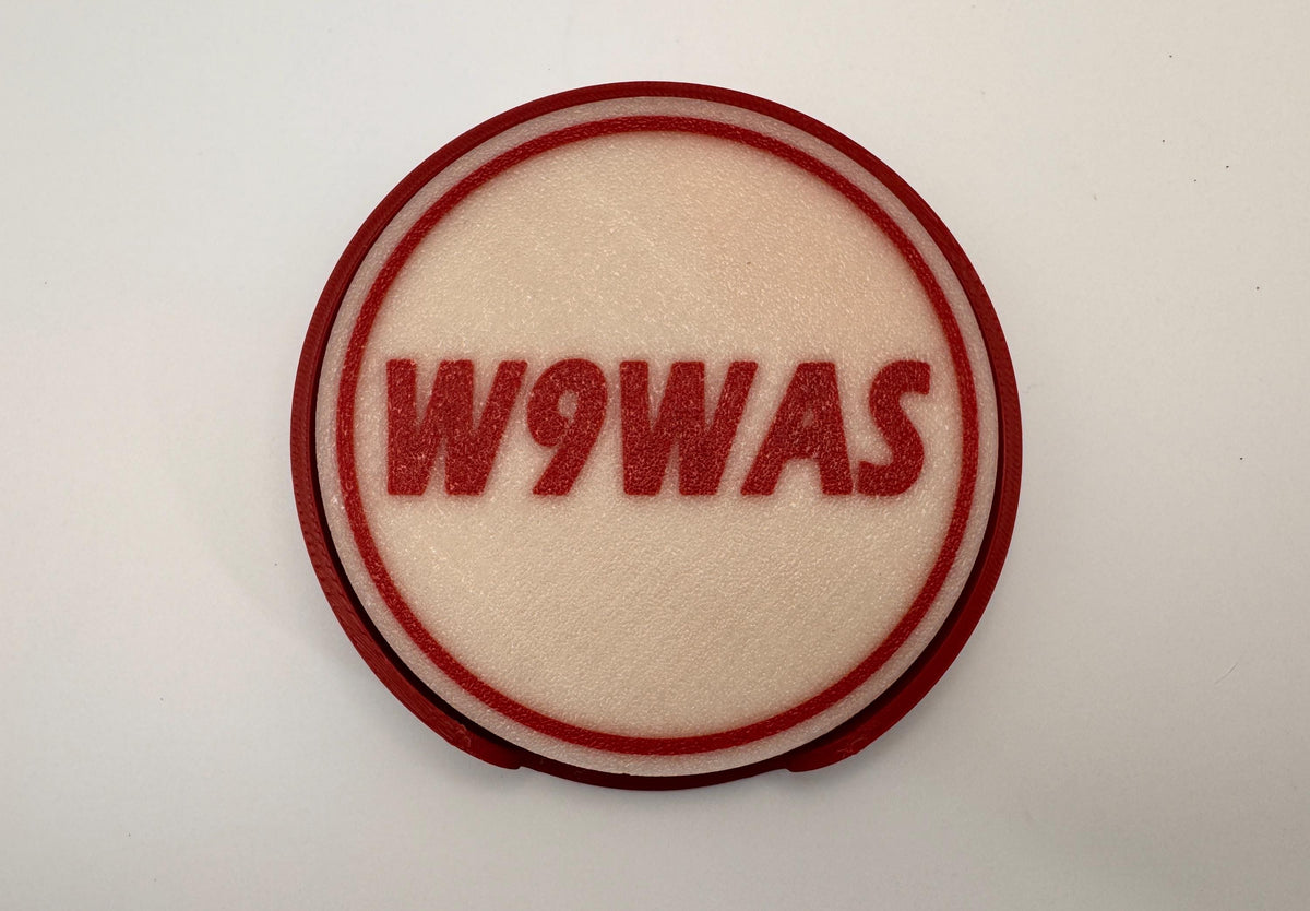 Glow-in-the-Dark Callsign Coaster Set – single coaster red lettering