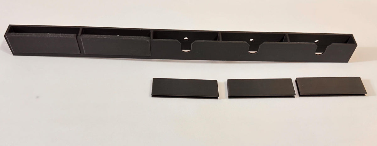 Ham Radio Mic & HT Wall Mount – top view with parts
