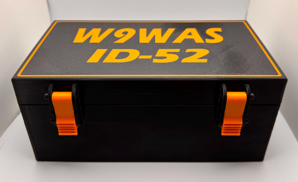 Custom Icom ID-52 radio case with callsign – callsign lid front