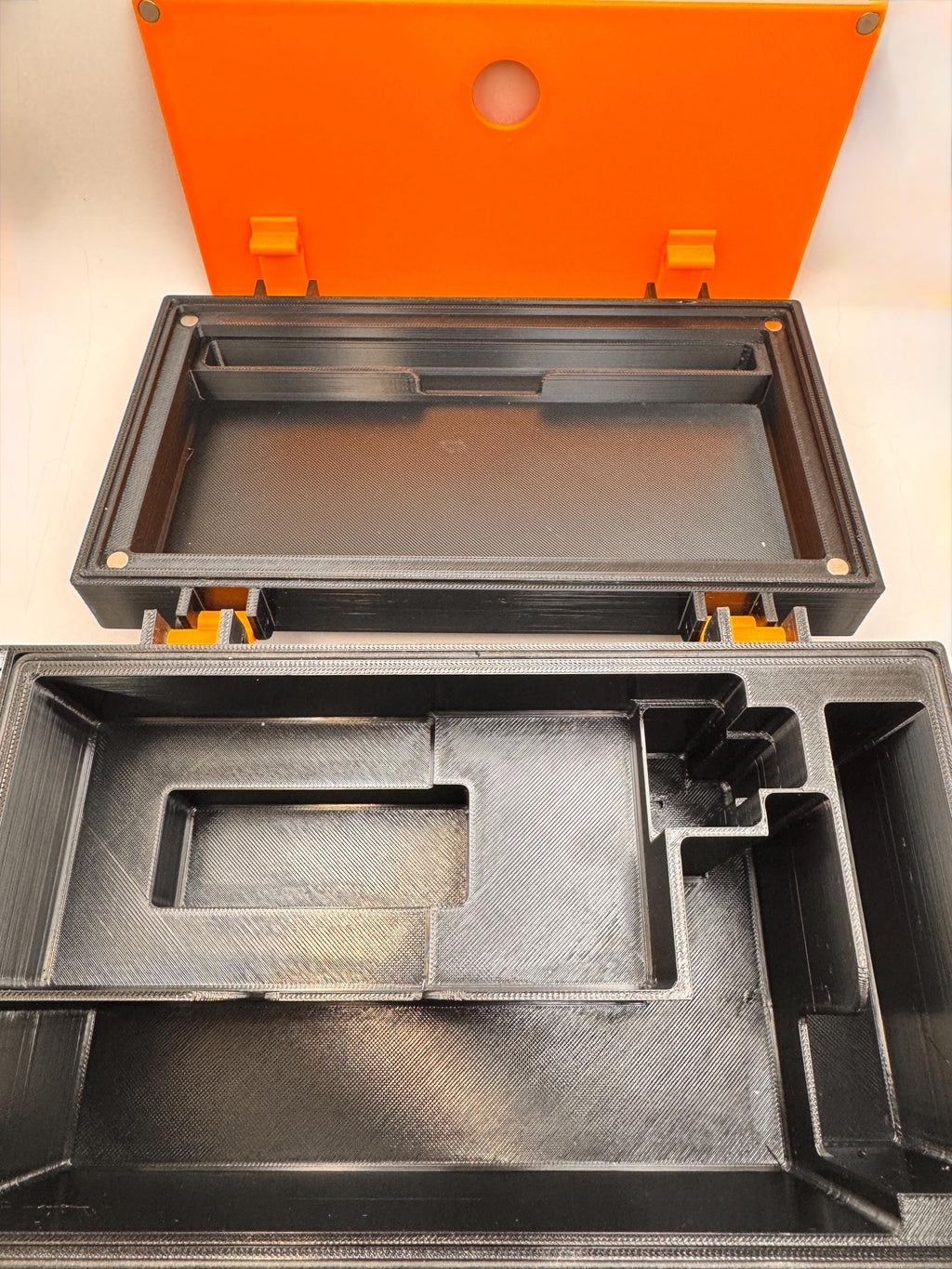 Custom Icom ID-52 radio case with callsign – empty insert top view