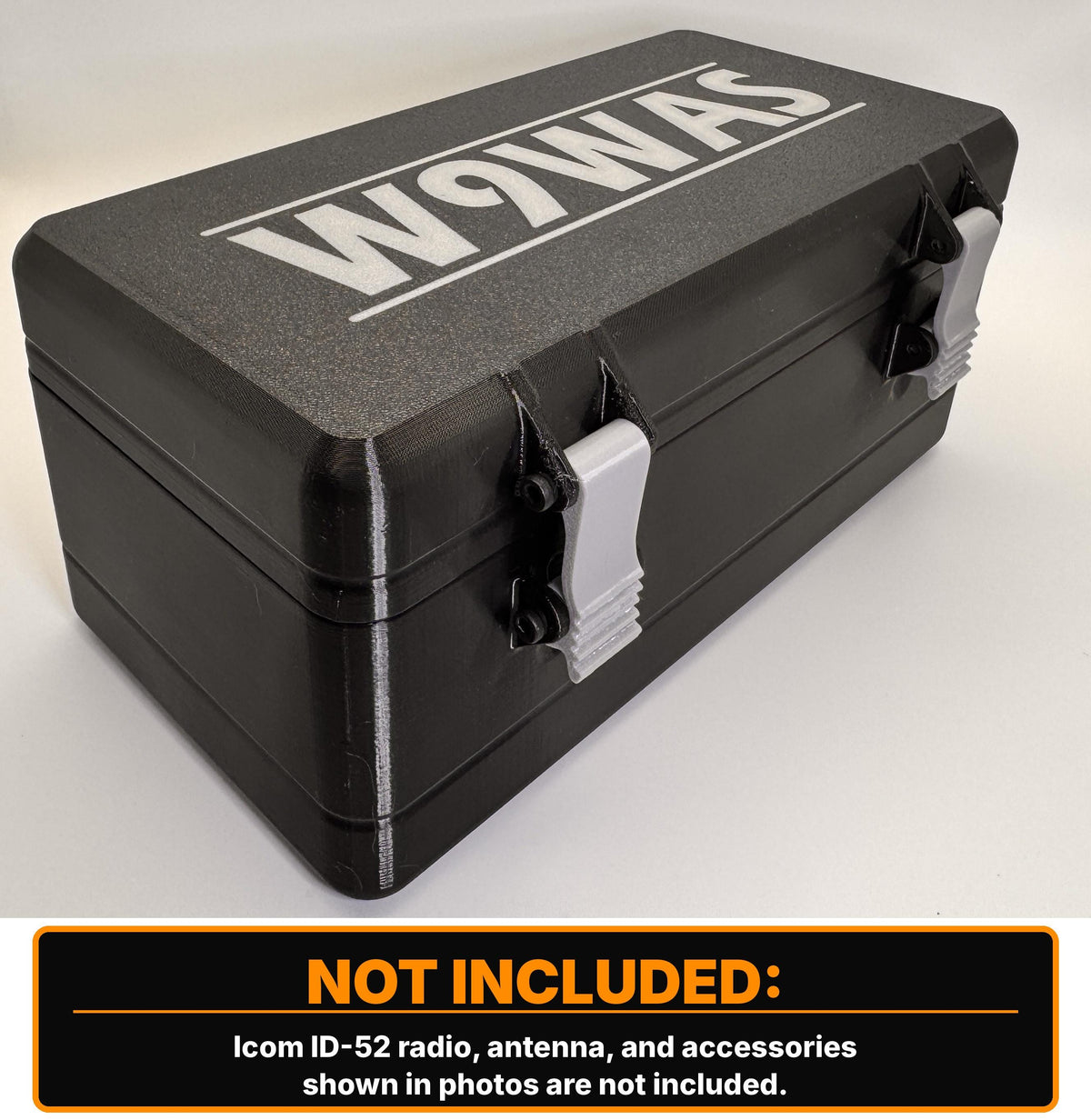 Icom ID-52 travel case – callsign lid angled