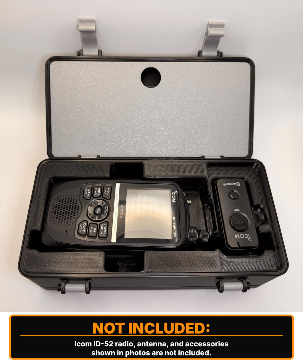 Icom ID-52 travel case – open with radio and accessories
