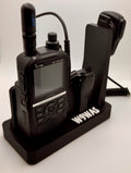 Icom ID-52A desk stand – with radio and speaker mic angled