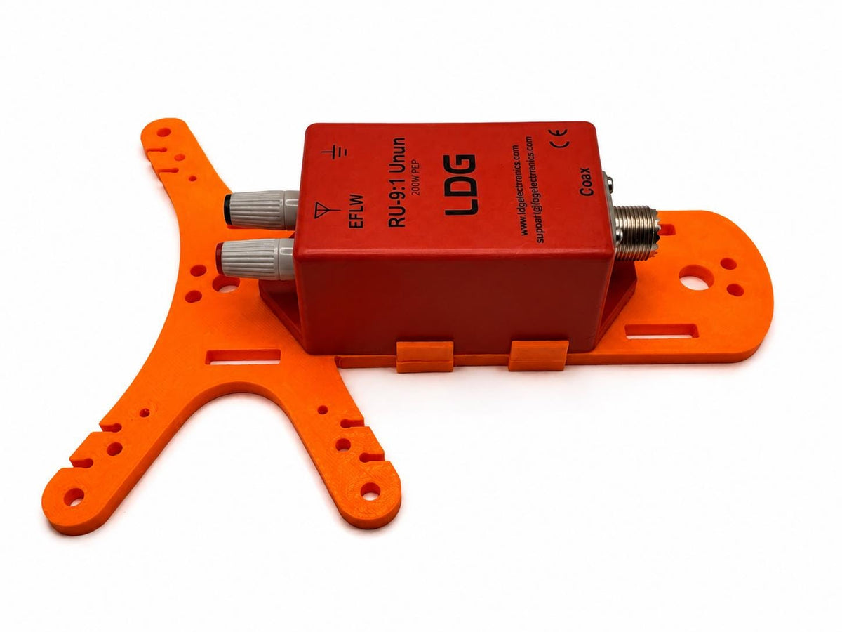 LDG balun/unun wire winder mount – unun on mount side view