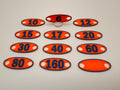Linked Dipole Band Markers – full 6 m to 160 m set in orange with black numbers