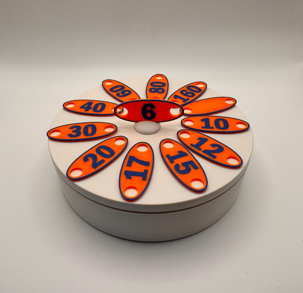 Linked Dipole Band Markers – set fanned out on a round display