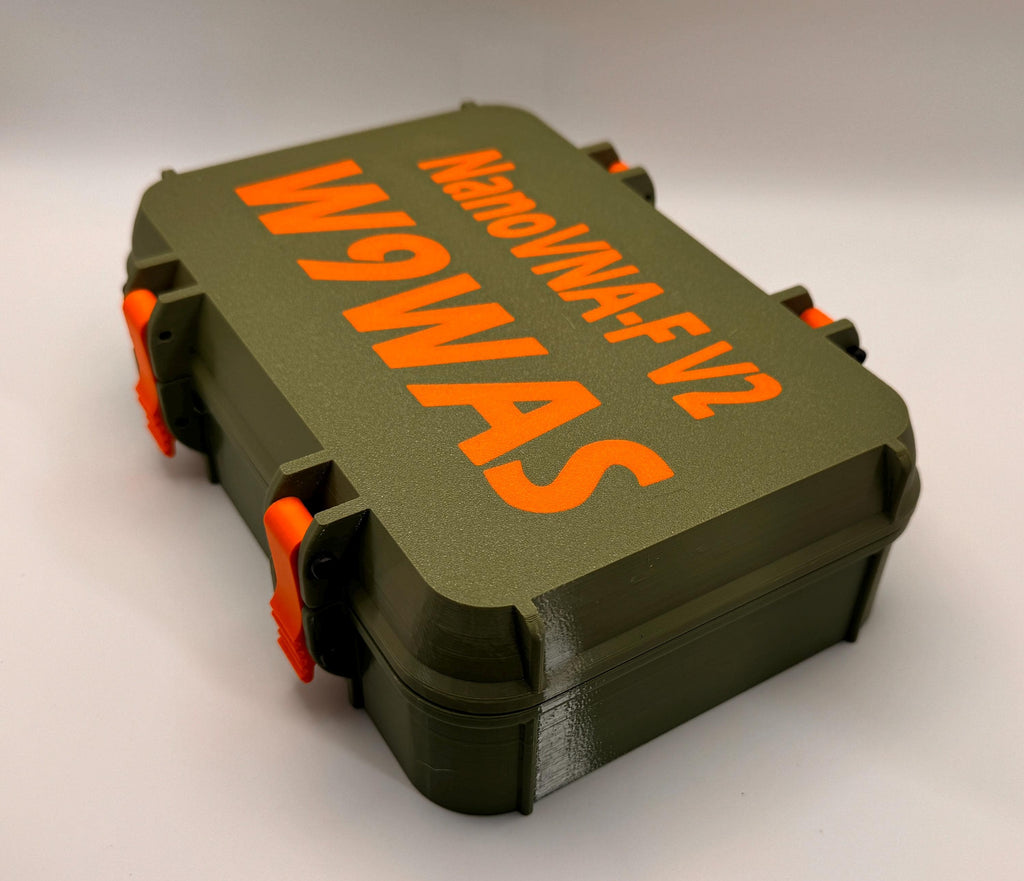 NanoVNA-F V2 case with stand – angled lid view