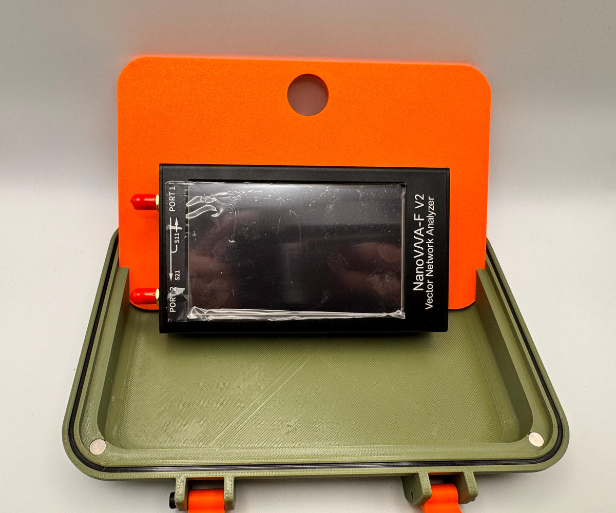 NanoVNA-F V2 case with stand – NanoVNA in lid stand