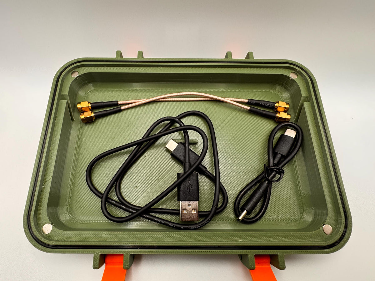 NanoVNA-H4 4" case with stand and standards keeper – insert with cables