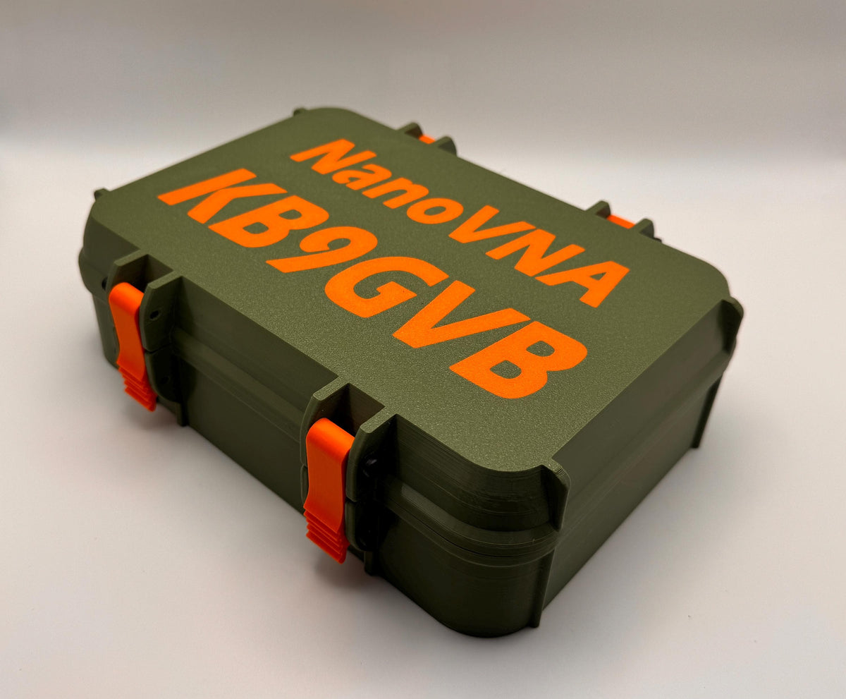 NanoVNA-H4 4" case with stand and standards keeper – lid angled view