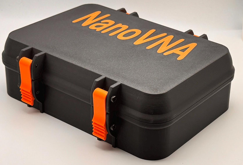 NanoVNA-H4 4" hinged protective case – black case with orange NanoVNA lid