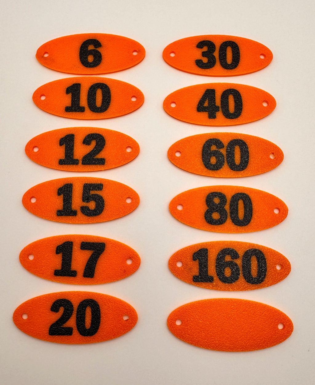POTA Thread-Through Band Markers – full set in orange with black numbers