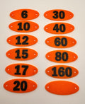 POTA Thread-Through Band Markers – full set in orange with black numbers