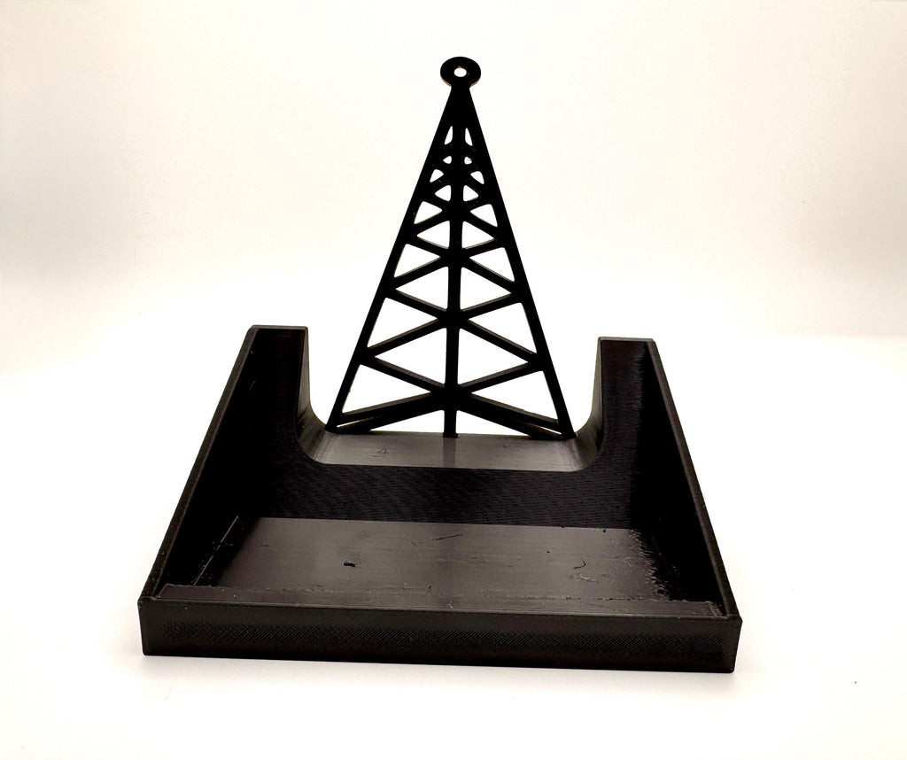 Radio Tower Business Card Holder – empty front view