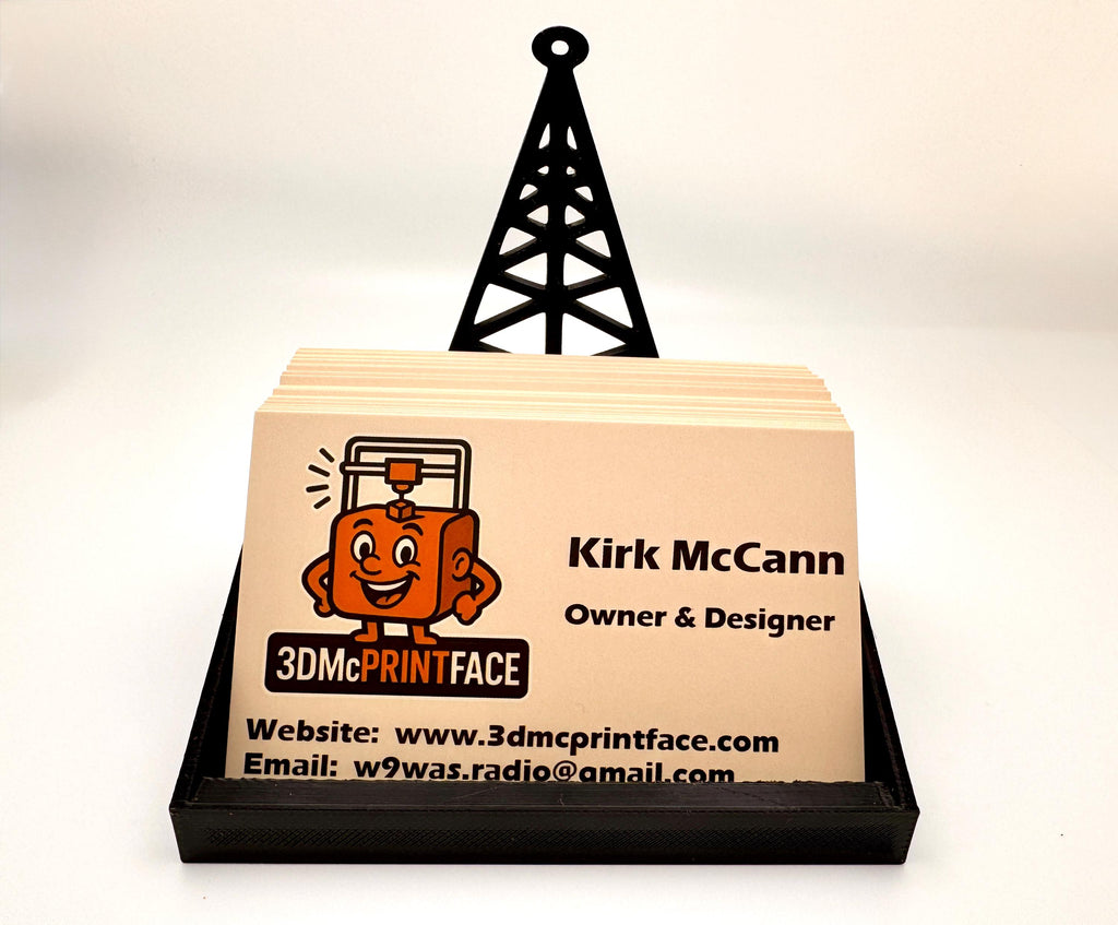 Radio Tower Business Card Holder – with business cards front