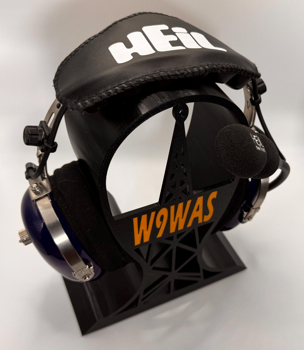 Radio Tower Headset Stand – with headset angled
