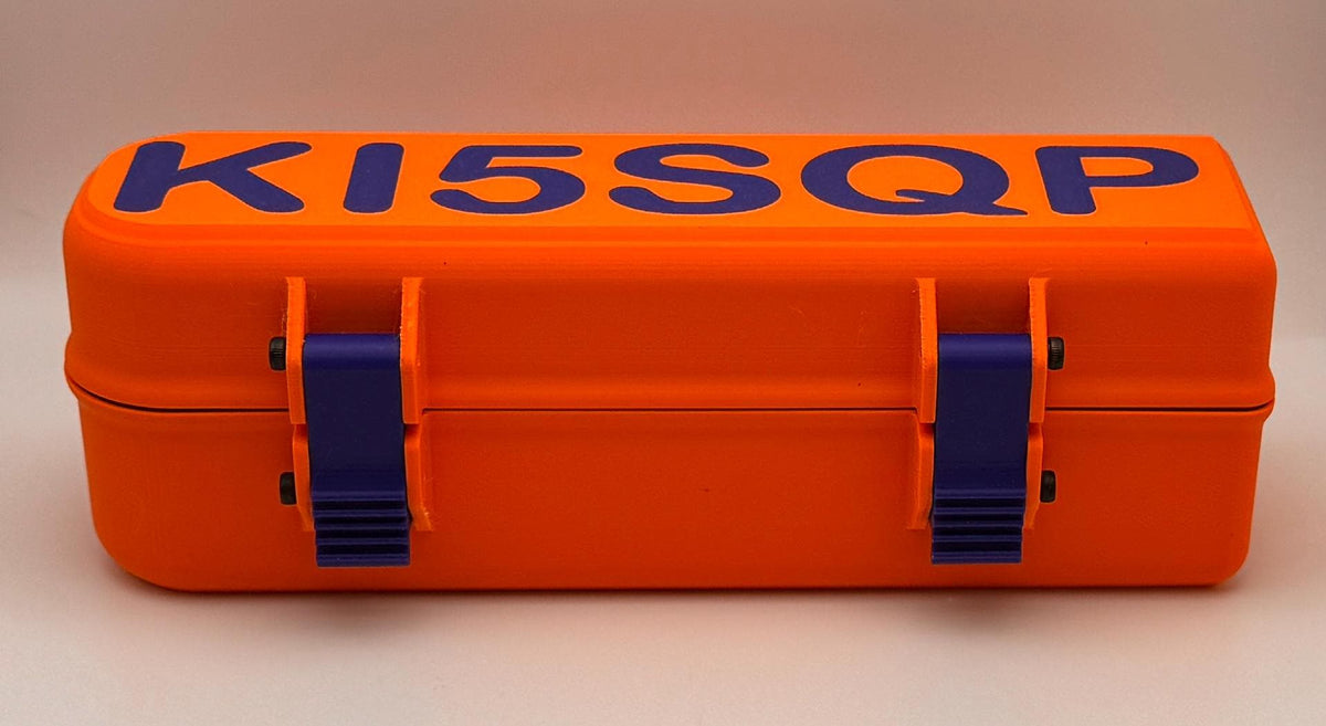 RigExpert Stick hinged protective case – callsign lid close-up