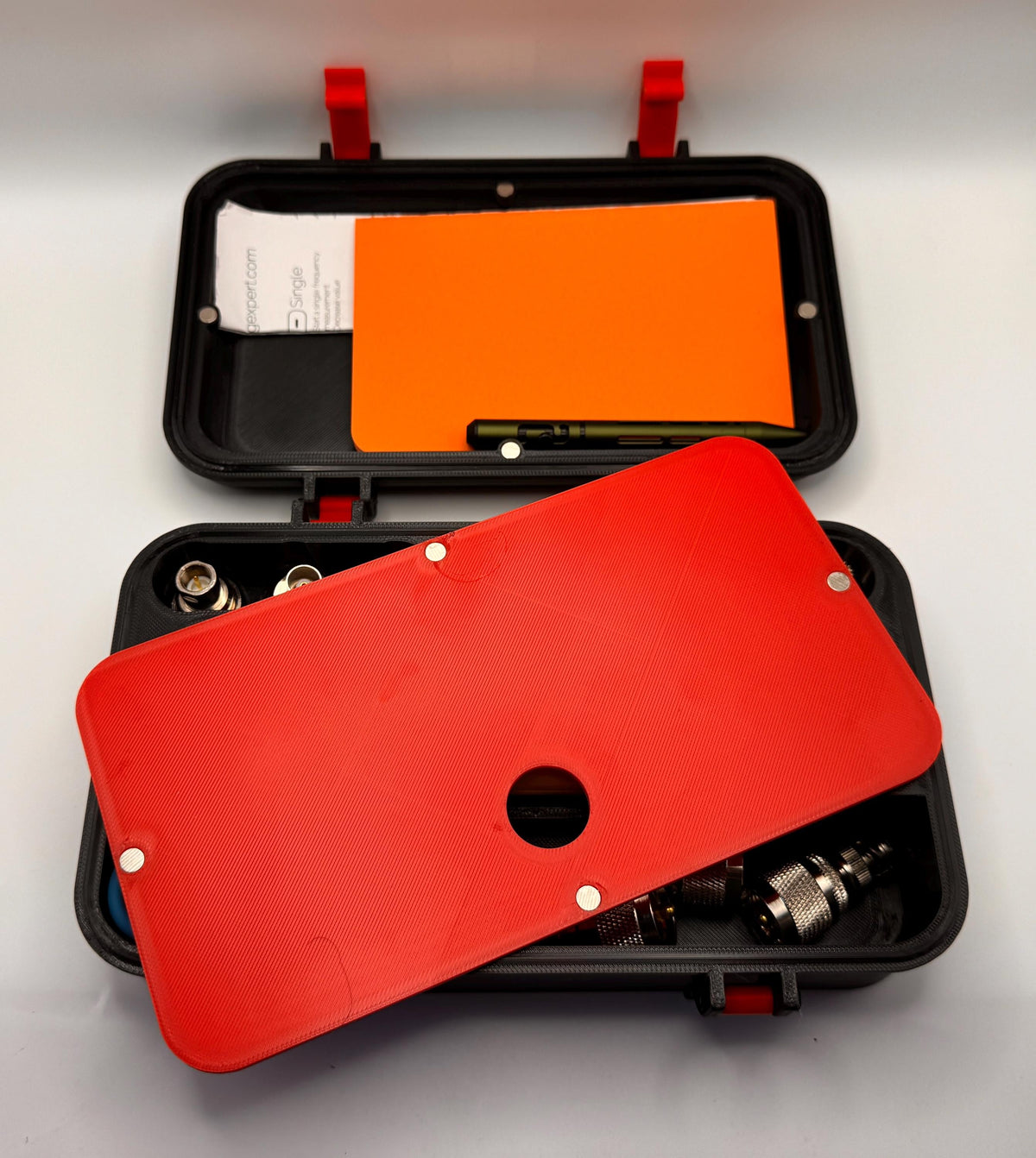 RigExpert Stick large storage case – lid storage panel open