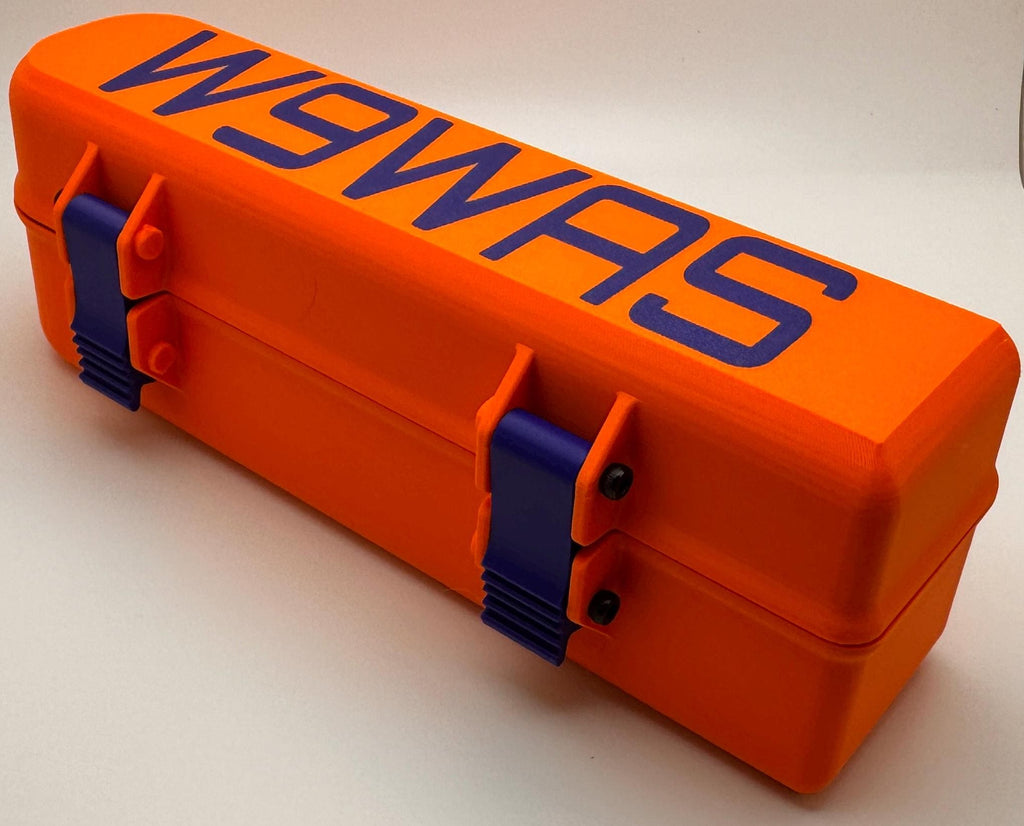 RigExpert Stick case with organizer lid – callsign lid angled view