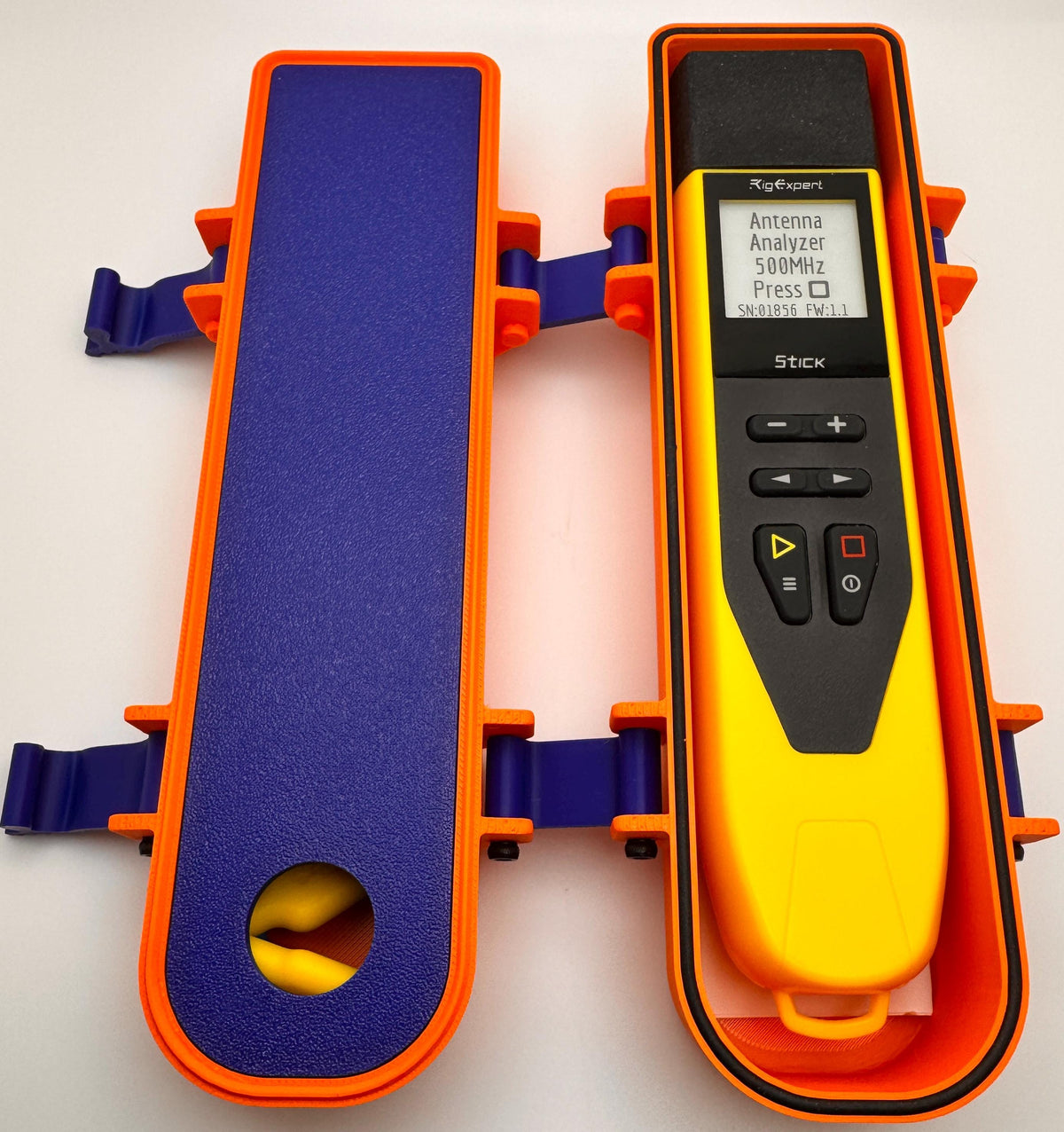 RigExpert Stick case with organizer lid – open with analyzer and lid