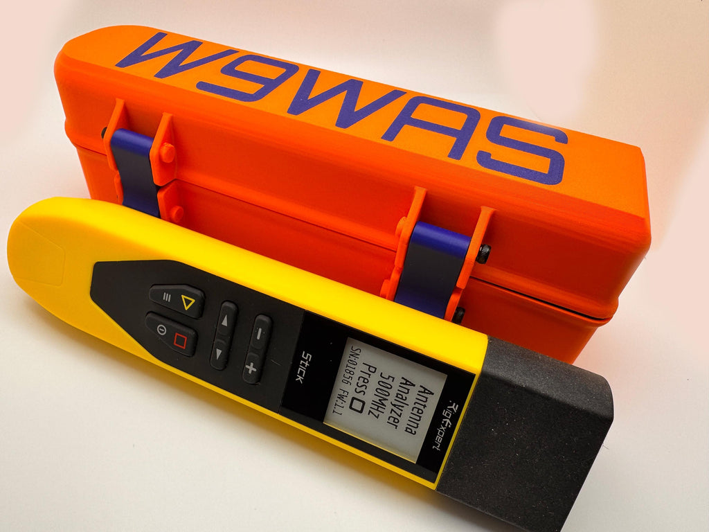 RigExpert Stick case with organizer lid – orange case with analyzer