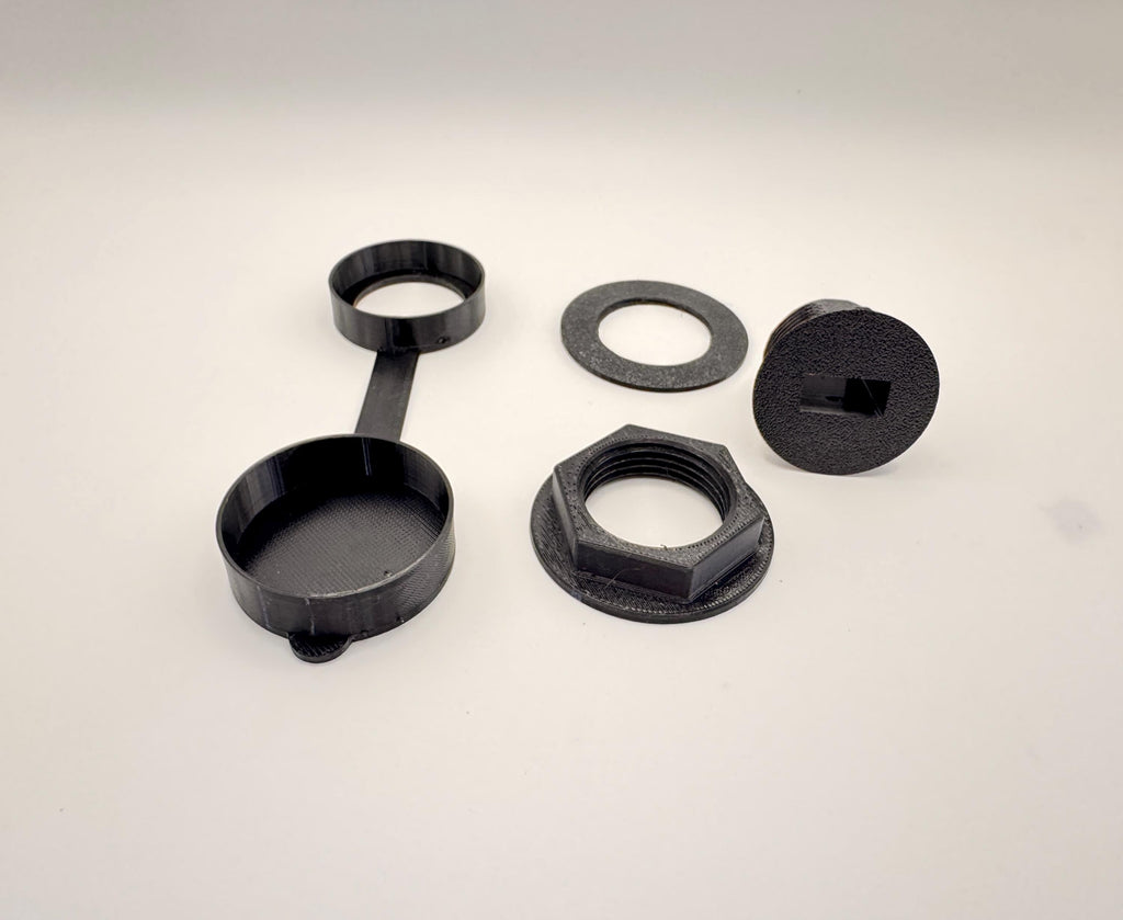 Round Anderson Powerpole Panel Mount with TPU Cover – mount with cover gasket nut