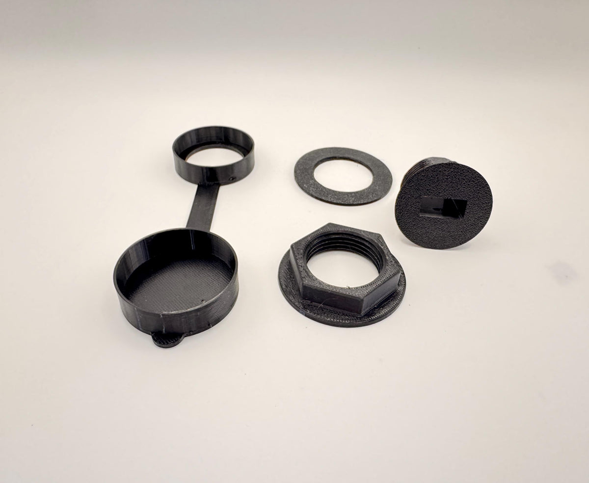 Round Anderson Powerpole Panel Mount with TPU Cover – mount with cover gasket nut