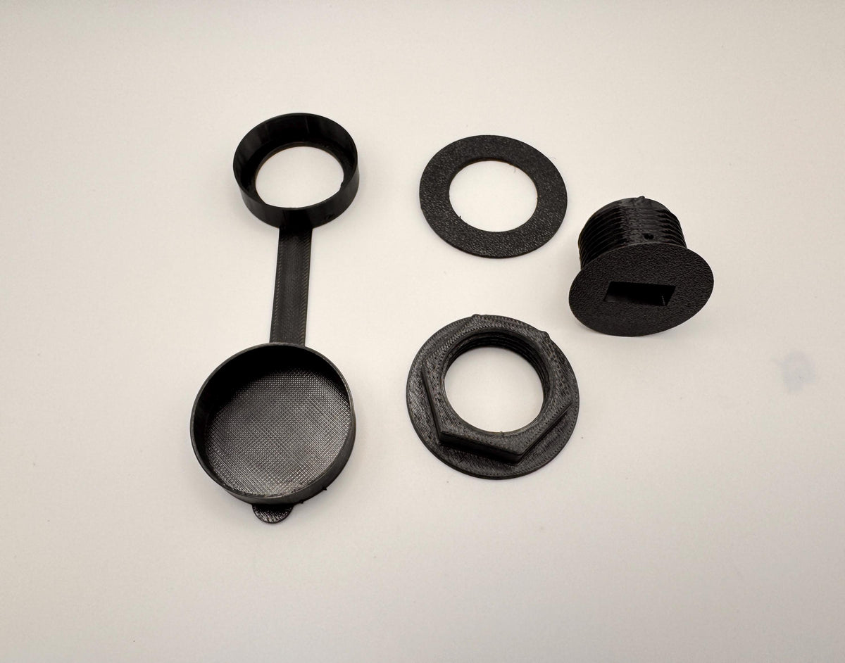 Round Anderson Powerpole Panel Mount with TPU Cover – single with tpu cover