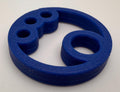 Round Knotless Antenna Insulators – round insulator in blue, angled view