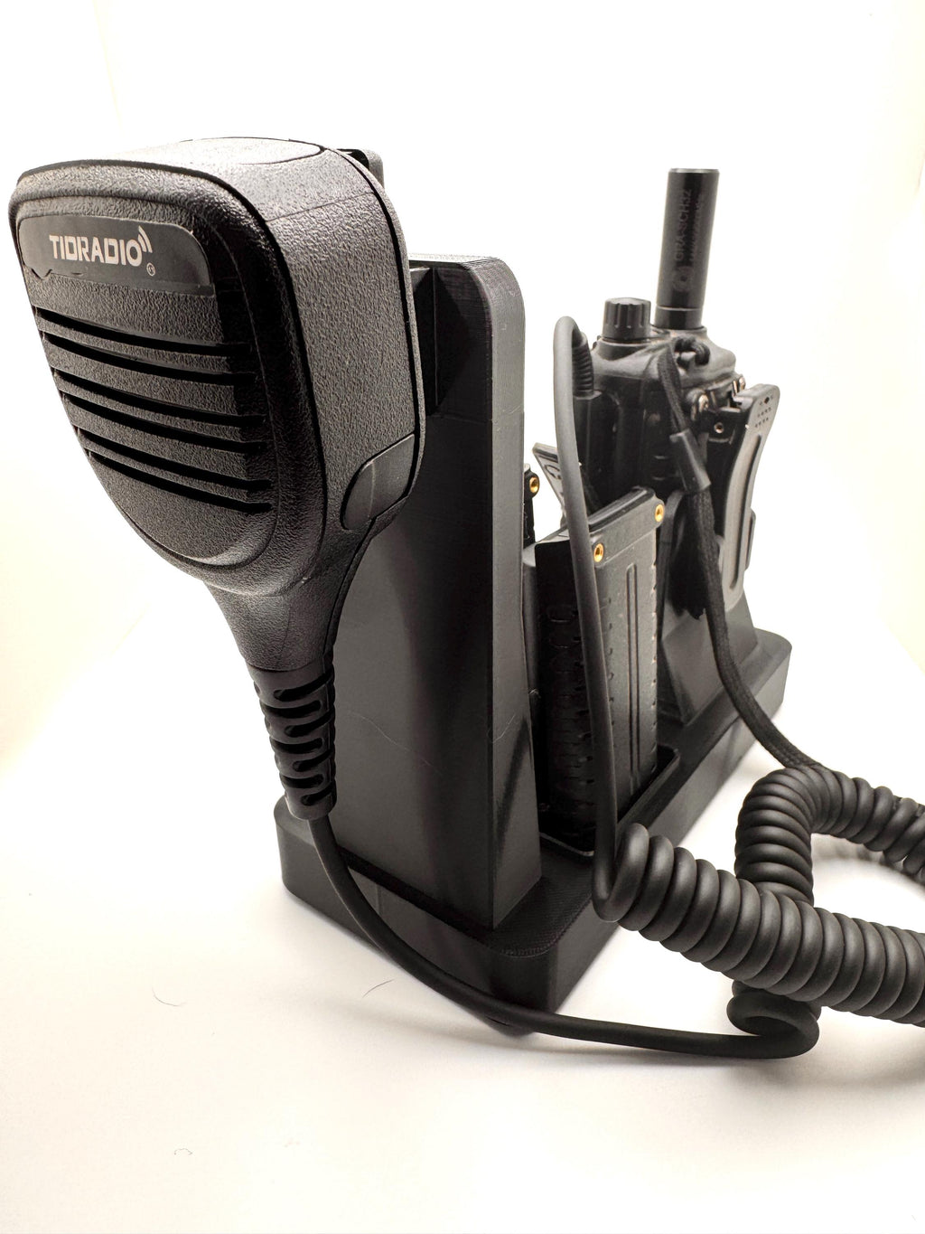 Tidradio TD-H3 desk stand – speaker mic side view
