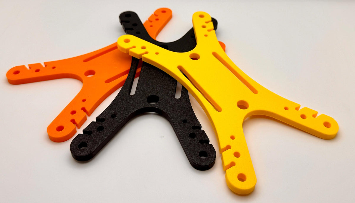 Universal antenna wire and paracord winder 3-pack – orange black and yellow winders