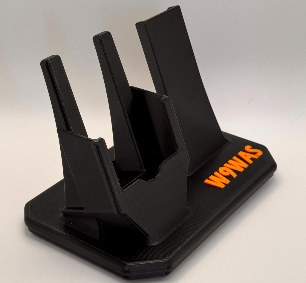 UNIWA F400 desk stand with speaker mic holder – empty stand angled