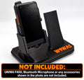 UNIWA F400 desk stand with speaker mic holder – with F400 and speaker mic