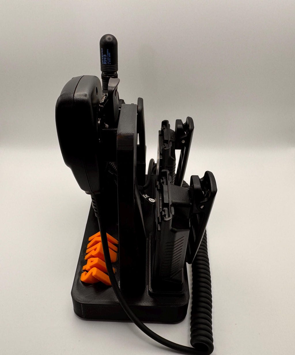 Yaesu FT5 / FT3 desk stand – speaker mic side view