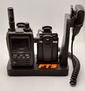 Yaesu FT5D desk stand with FT5 motif – with radio battery and mic