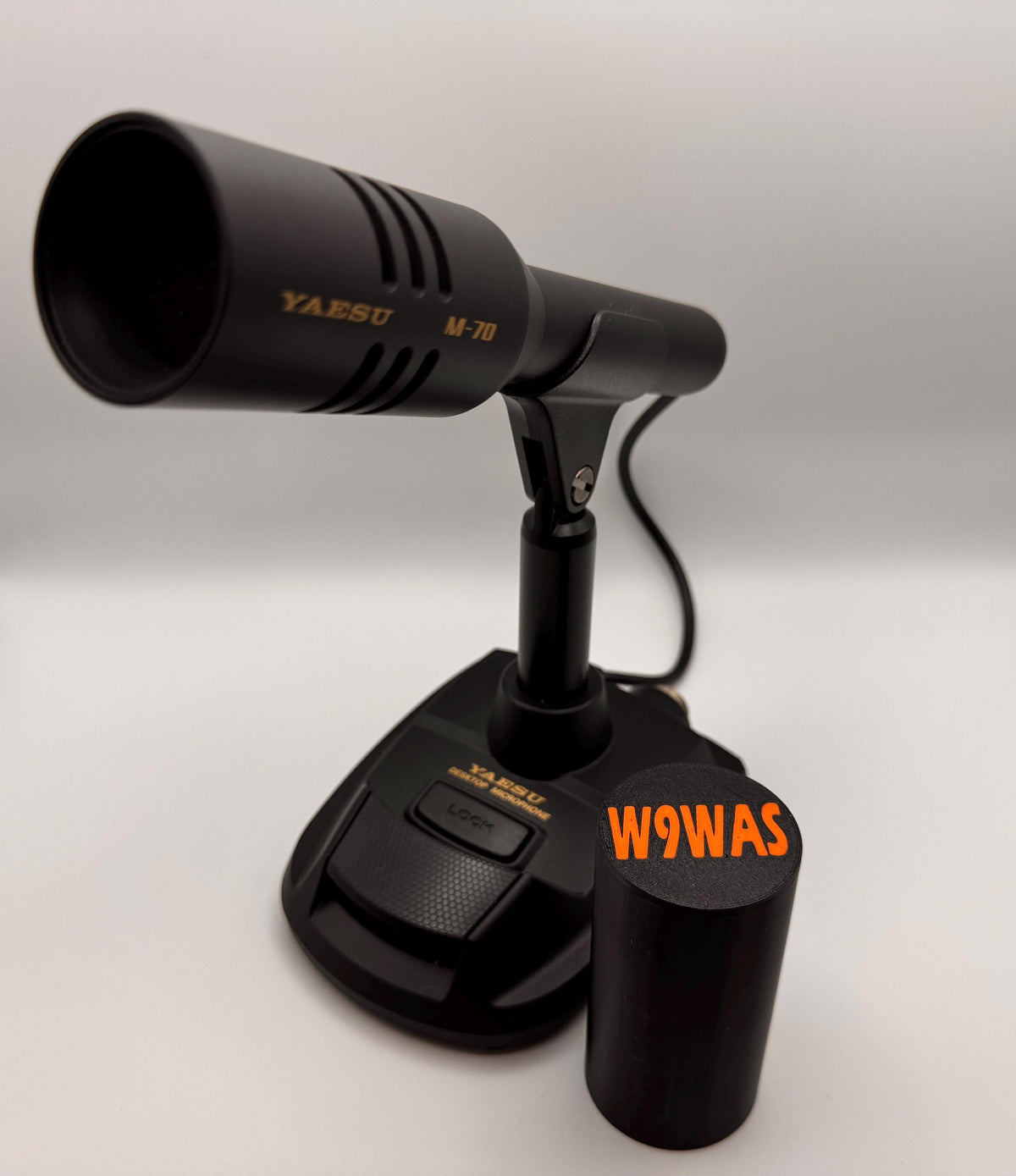 Yaesu M-70 Microphone Dust Cover – on mic angled
